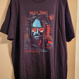 Cyberpunk 2077 Black Tee featuring Keanu Reeves as Johnny Silverhand 2XL